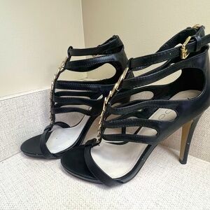 Aldo black with gold accents fashion heel